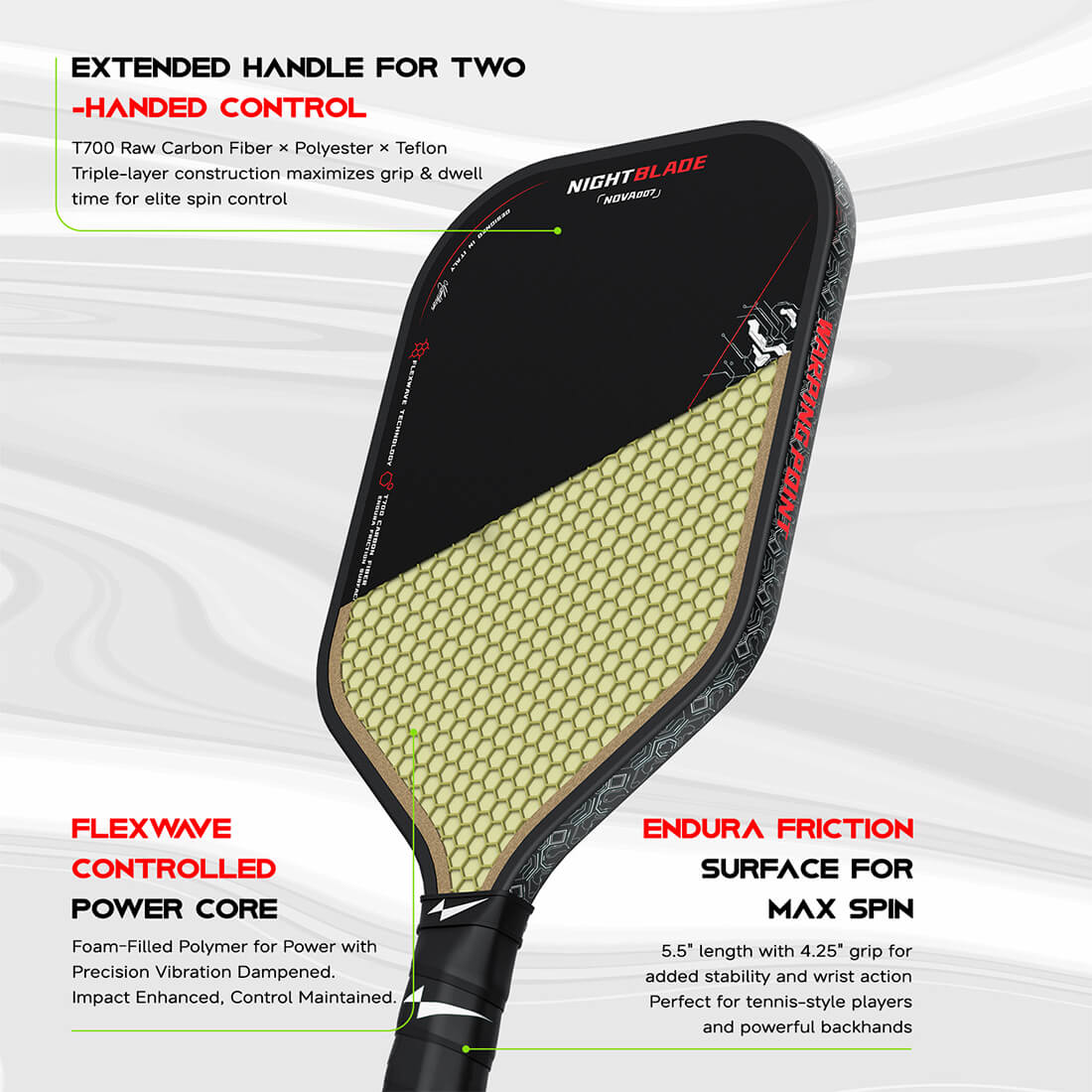 Nightblade Pickleball Paddle - 16mm