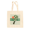 Pickleball Floral Repeated Tote Bag