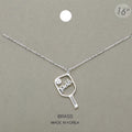 Brass Metal Pickleball Pendant Necklace