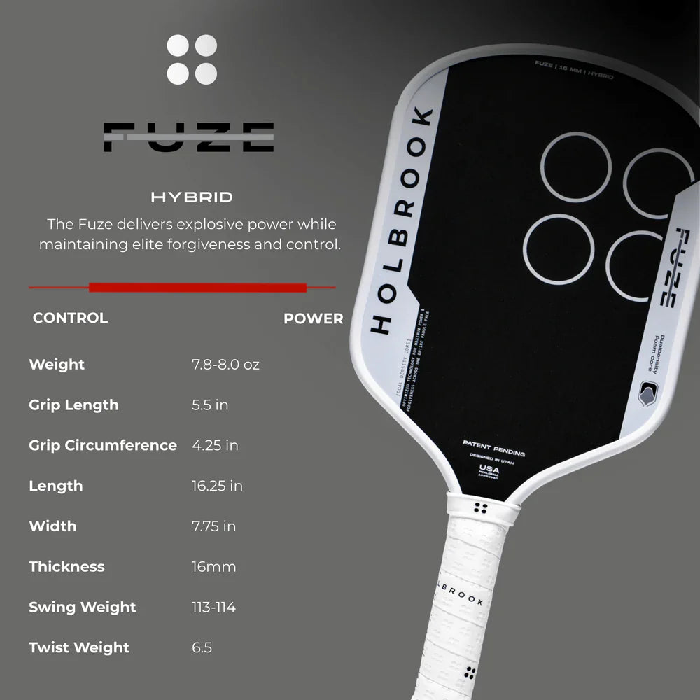 Holbrook Fuze Elongated 16mm Pickleball Paddle