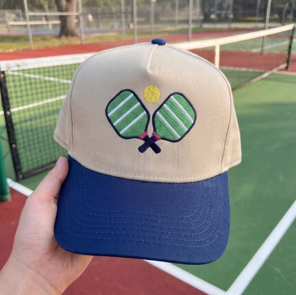 Pickleball Cap with Embroidered Paddle Design - Adjustable Fit